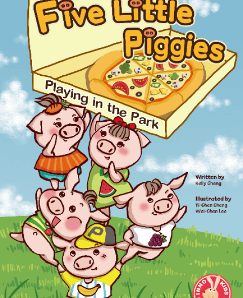 圖8.體驗故事 Five little piggies playing in the park