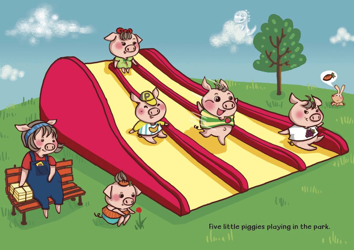 Five little piggies 溜滑梯