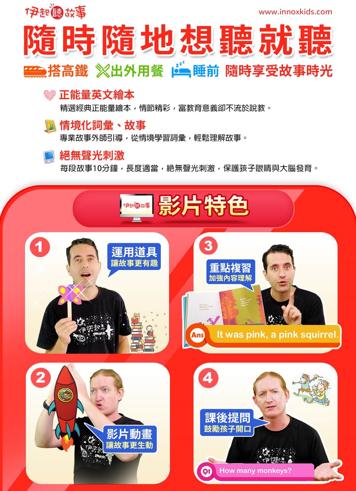 圖2. 隨時隨地想聽就聽,正能量英文繪本,情境化詞彙故事,絕無聲光刺激
